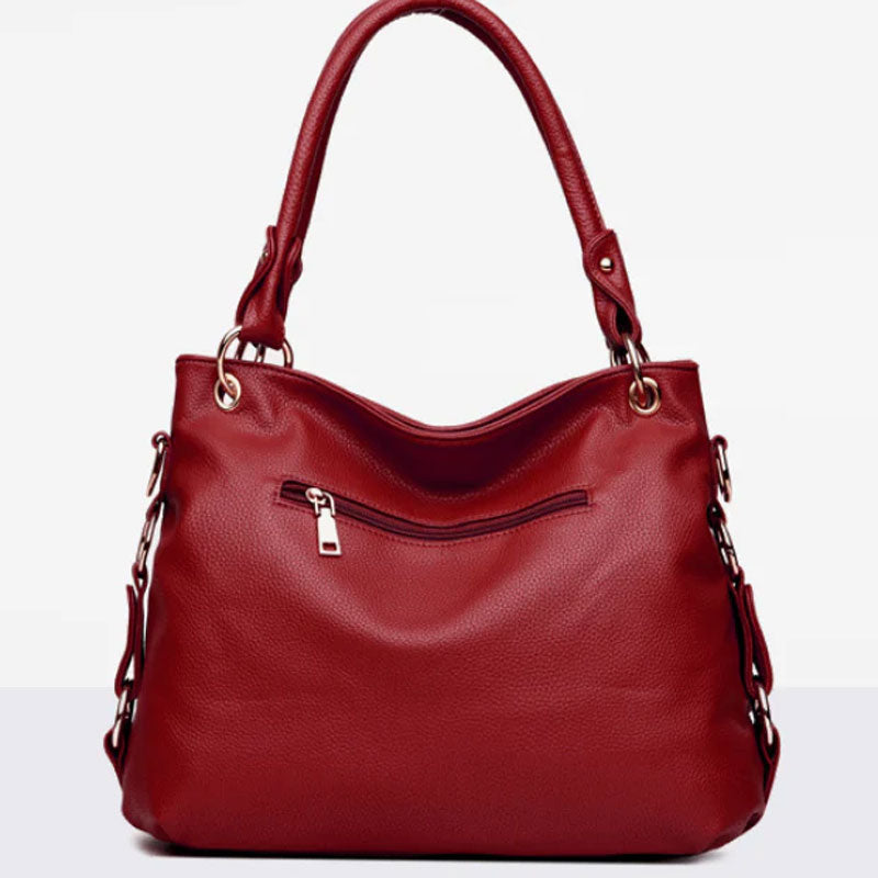 Bolsa Transversal de Couro Macio, Cor Vermelho, Bolsa Feminina, Lovedema