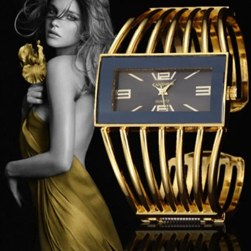 Relógio Cansnow Elegance Fusion Feminino, Cor Preto Dourado, Relógio Feminino, Lovedema