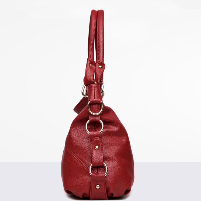 Bolsa Transversal de Couro Macio, Cor Vermelho, Bolsa Feminina, Lovedema